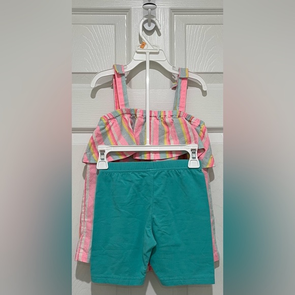 Girls Clothes Carter’s Outfit Linen Top and Matching Bike Shorts Size 7 - Picture 3 of 8
